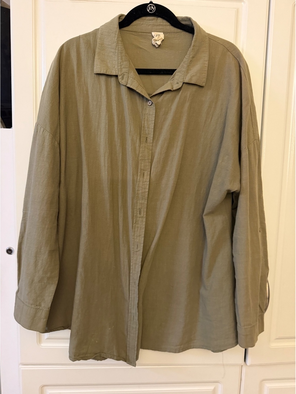 BODY Women’s Green Button Down Shirt L Oversized Relaxed Casual Blouse